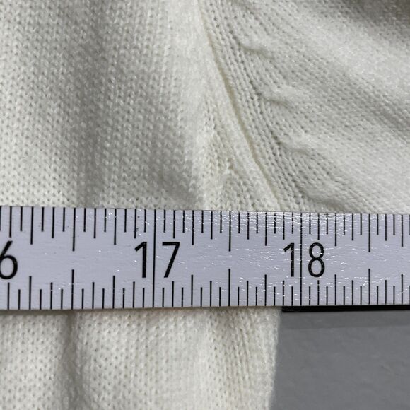 Teddi Knit Cardigan – Embroidered Floral Cream Sweater, Size Large, Soft Cottage - Picture 13 of 15